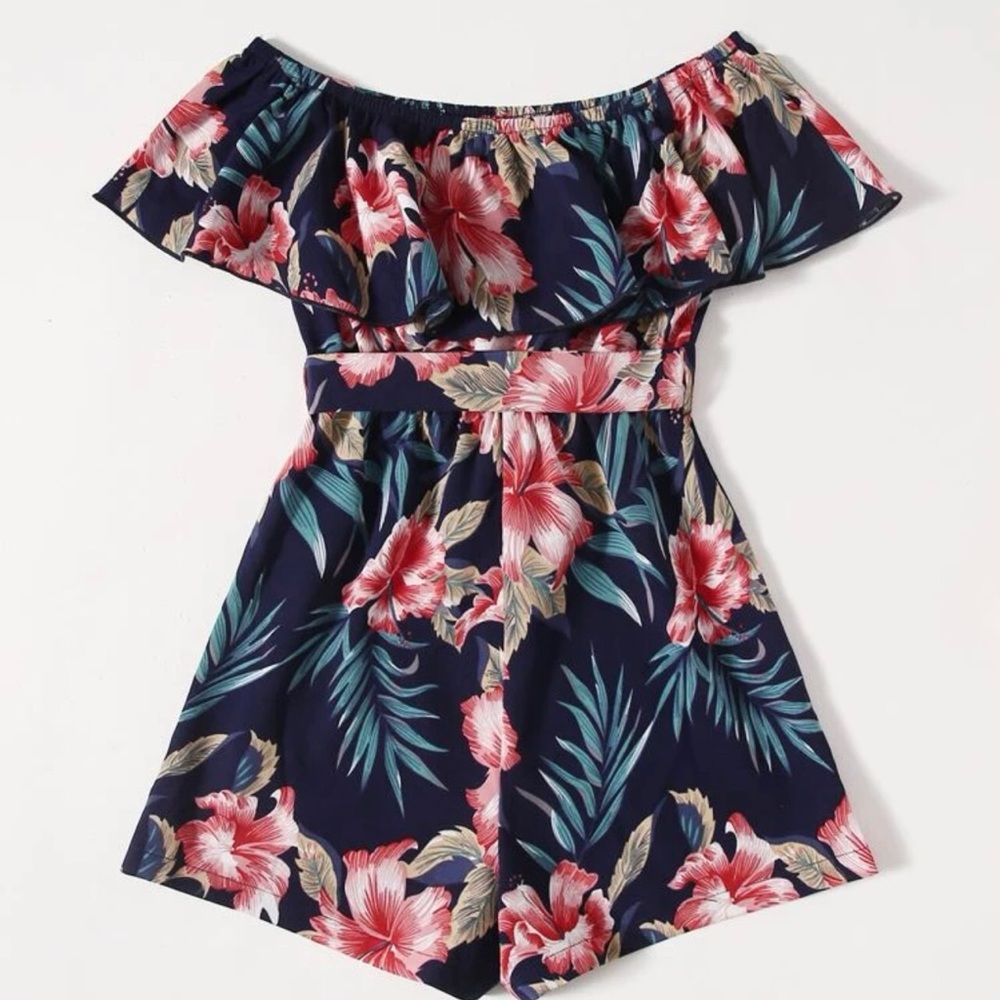 Big girls floral romper